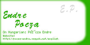 endre pocza business card